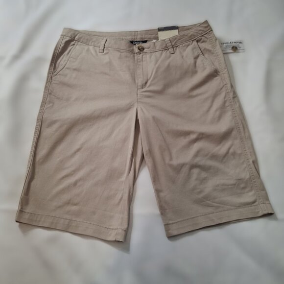 Womens Cotton Bermuda Shorts Size 12 Cotton Spandex w Stretch Beige Tan George - Picture 8 of 10